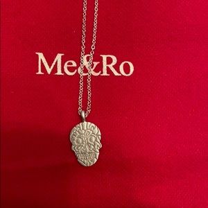 NWT Me & Ro Sterling Silver Skull Necklace
